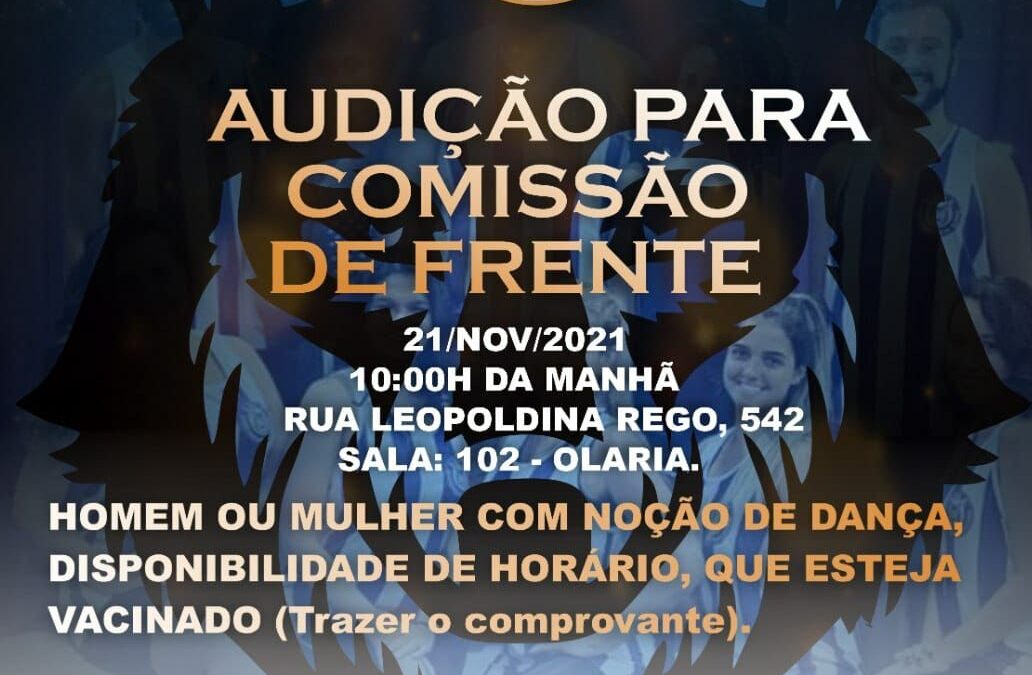 INDEPENDENTES DE OLARIA REALIZA AUDIÇÃO DA COMISSÃO DE FRENTE NO DOMINGO, 21