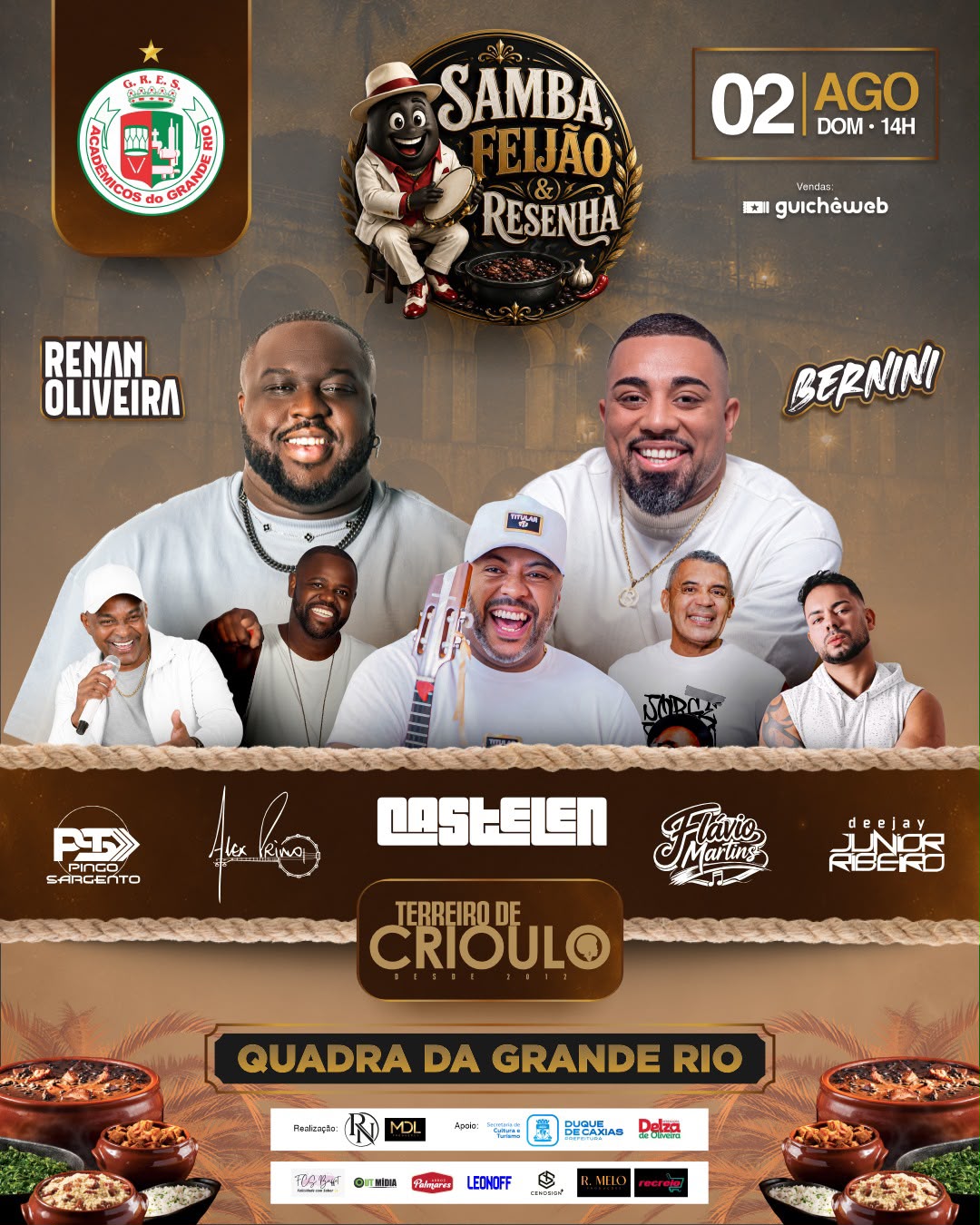 GRANDE RIO PROMOVE EVENTO “SAMBA, FEIJÃO & RESENHA” COM FEIJOADA E ATRAÇÕES MUSICAIS NA QUADRA DA ESCOLA